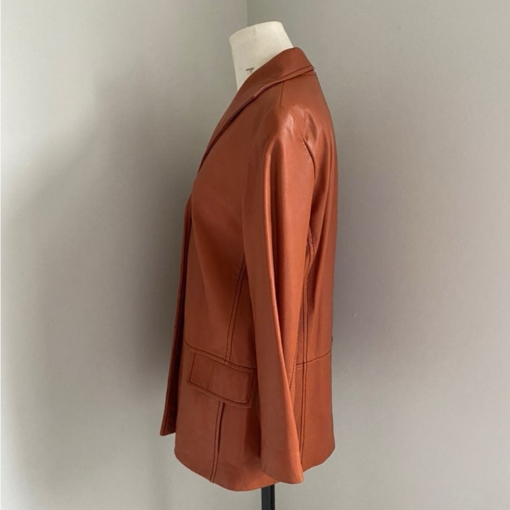 Lafayette 148 Brown Genuine Leather Jacket - Picture 2 of 7